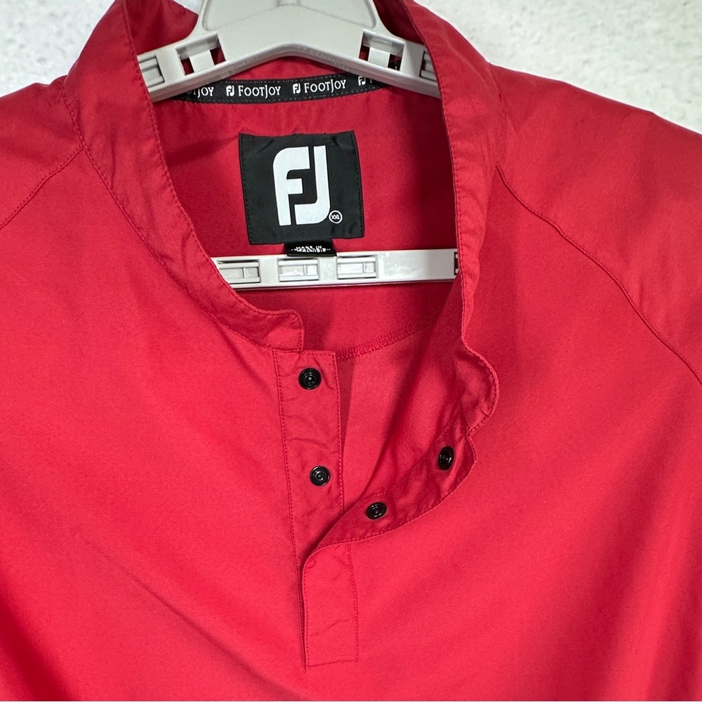 FootJoy Pullover Windbreaker Men's XXL Red Snap Closure Wind Shirt Golf - Picture 2 of 9